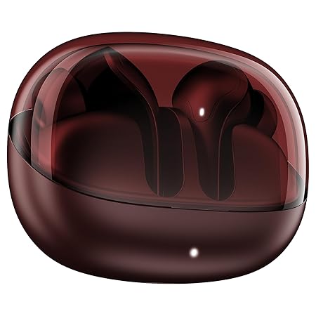 boAt New Launch Airdopes Plus 311, Glass Design, Dual Mics ENx, Fast Charge, 50 Hrs Battery, Low Latency, IPX4, Bluetooth Earbuds, TWS Ear Buds Wireless Earphones with mic (Crimson Red)
