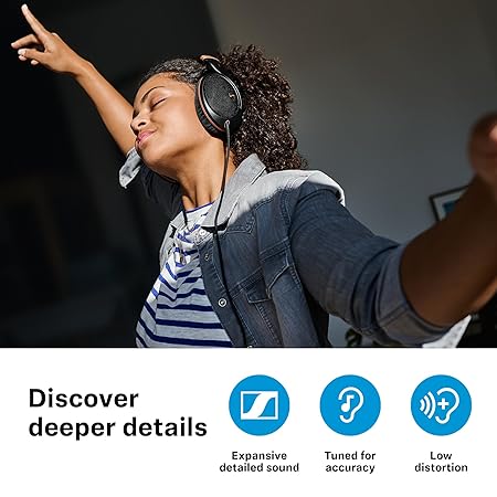 Sennheiser HD 505 Over-Ear Wired Headphones – Deep Bass, Comfortable Fit for Music, Work, and Gaming – 1.8m Cable with Carry Pouch – Copper Edition