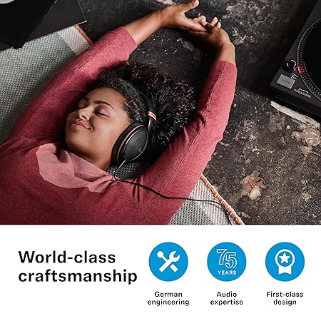Sennheiser HD 505 Over-Ear Wired Headphones – Deep Bass, Comfortable Fit for Music, Work, and Gaming – 1.8m Cable with Carry Pouch – Copper Edition