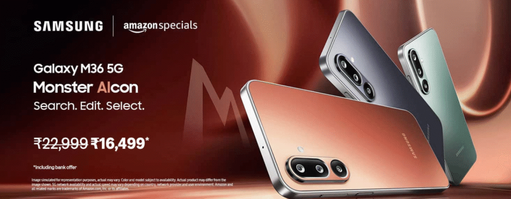 Samsung Galaxy M36 5G with 120Hz AMOLED, Exynos 1380, and 50MP OIS Camera Launched Under ₹20,000, 5000mAh Battery, and 4K Selfie Camera