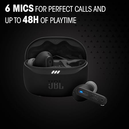 JBL New Launch Tune Beam 2 TWS, ANC Earbuds, 48Hr Playtime,Dual Connect, Ambient Aware, Relax Mode, Customized EQ with Headphones App, 6 Mics for Clear Calls, Spatial Sound, Personi-Fi 3.0 (Black)