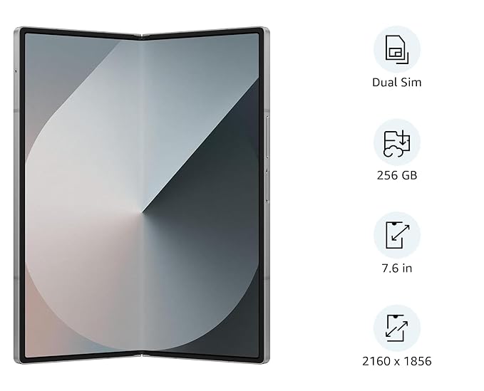 Samsung Galaxy Z Fold6 5G AI Smartphone (Silver Shadow, 12GB RAM, 256GB Storage) Without Offer