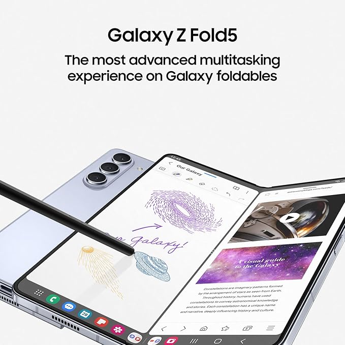 Samsung Galaxy Z Fold5 5G AI Smartphone (Light Blue, 12GB RAM, 256GB Storage)