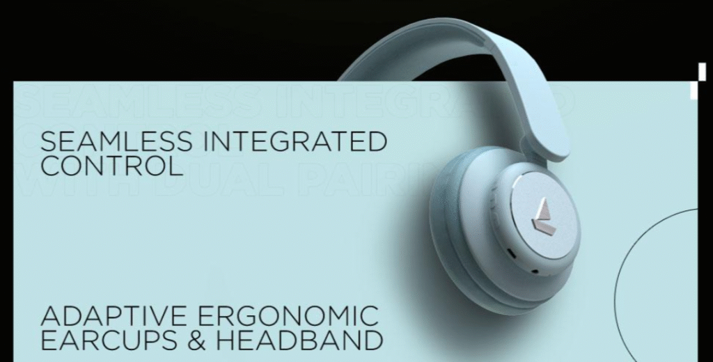 boAt Rockerz 450R Wireless On Ear Headphones with 15 Hours Battery, 40mm Drivers, Padded Ear Cushions, Easy Access Controls and Voice Assistant(Aqua Blue)