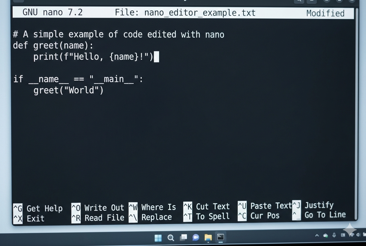 What is a nano editor?