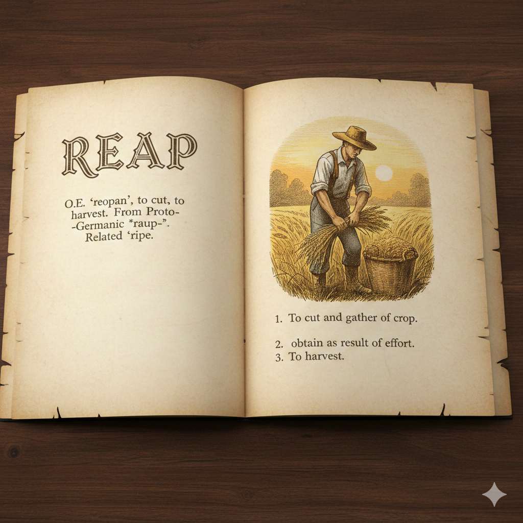 What is the meaning of the word reap