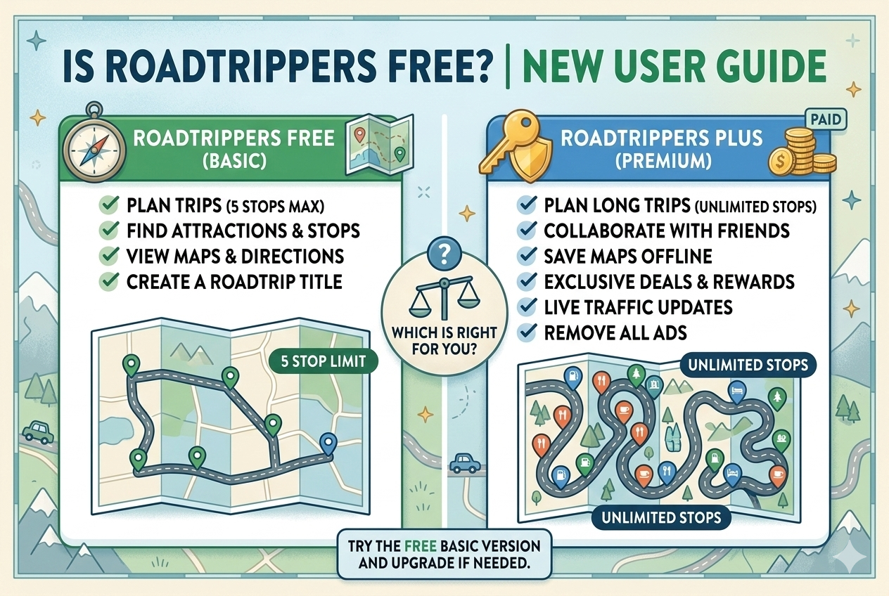 Is Roadtrippers free