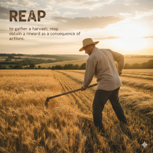 What is the meaning of the word reap?